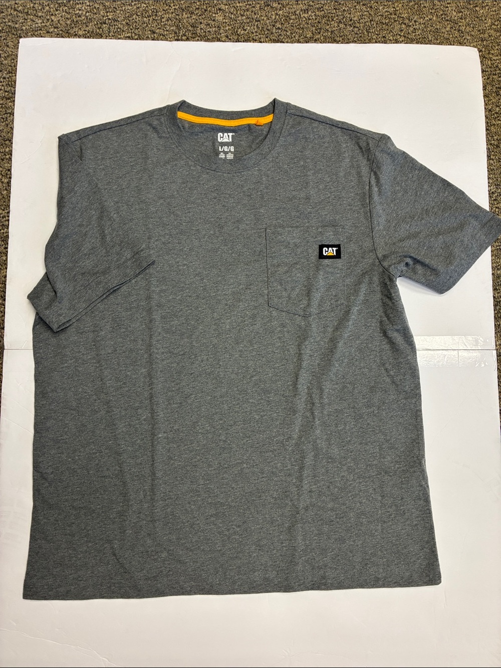 Men’s Caterpillar Gray Short-Sleeve Pocket Tee
